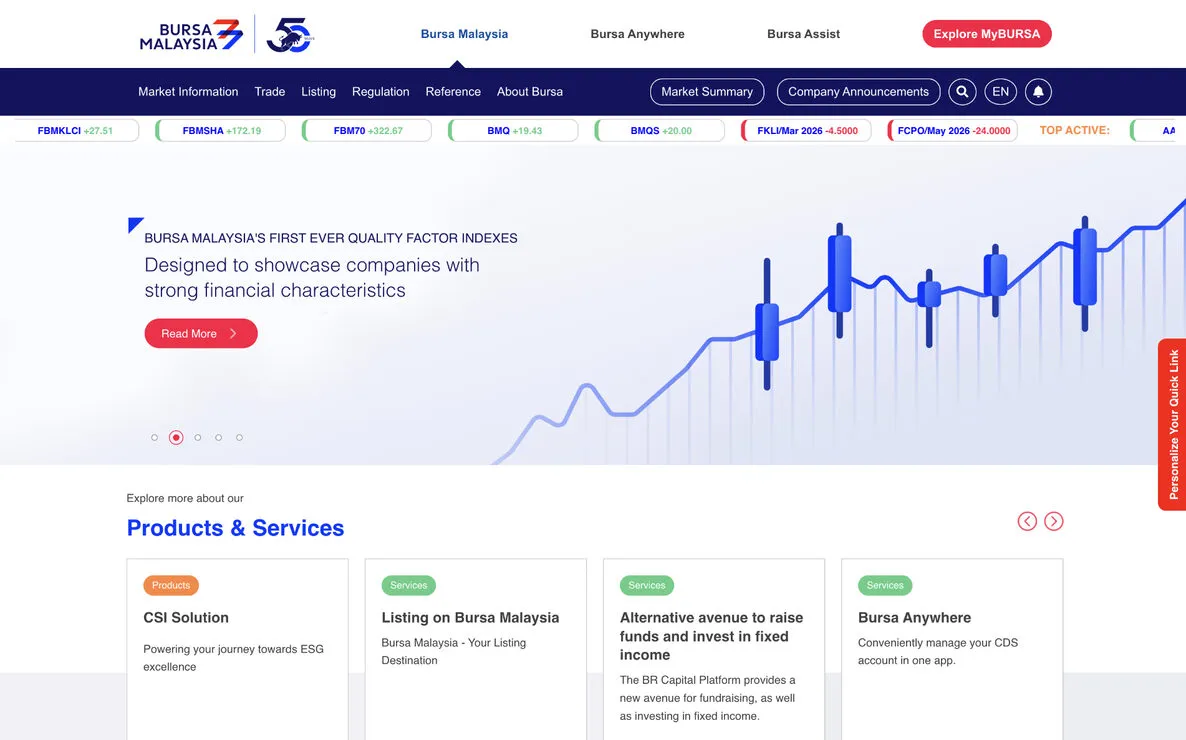 Bursa Malaysia project screenshot